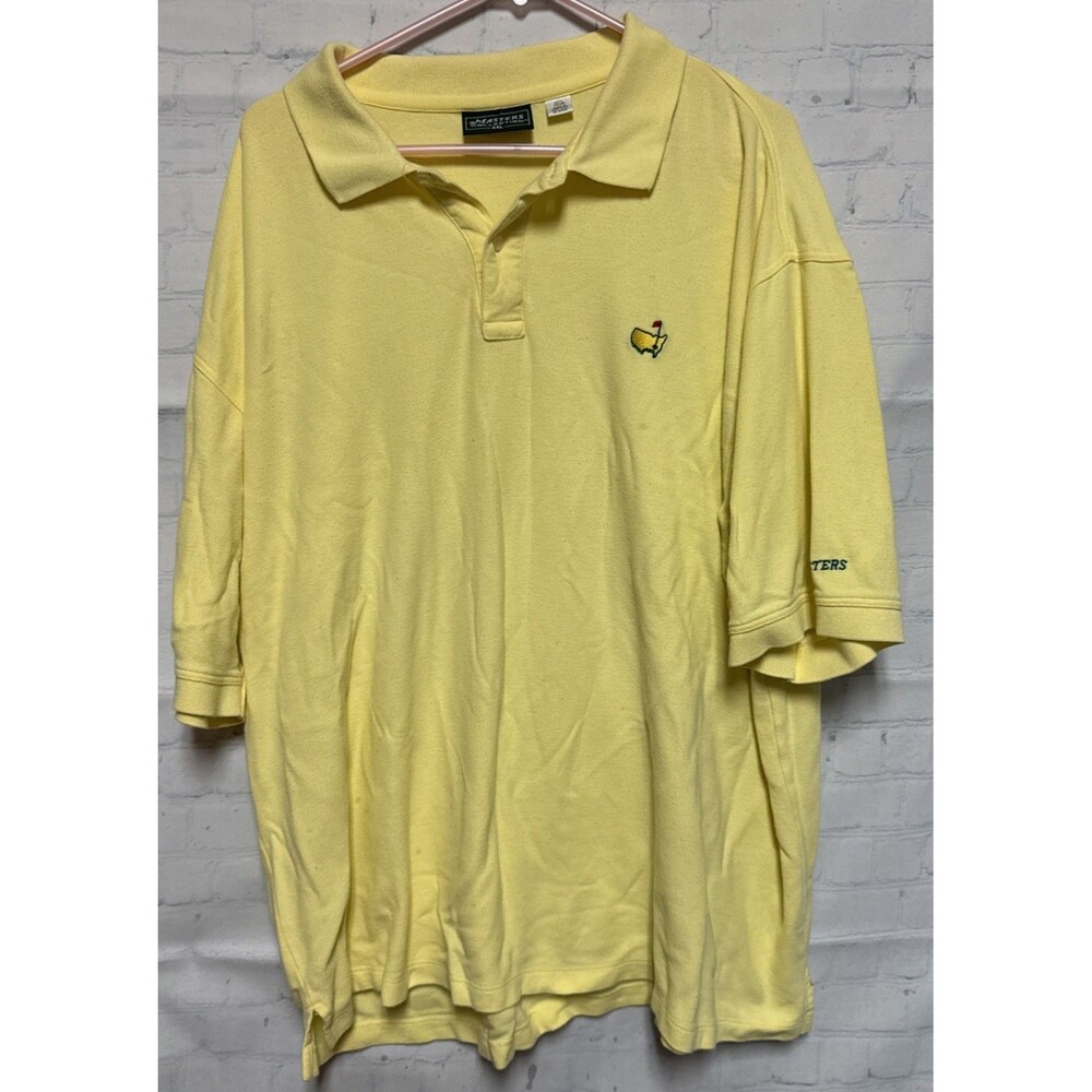 Men's Masters Yellow Stretch Polo Golf Shirt XXL Golf